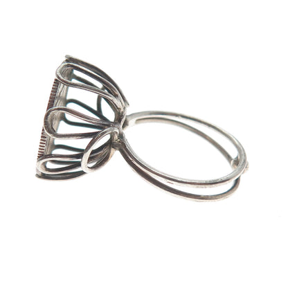 835 Silver Antique 1874-1876 Venezuela 5 Centavos Coin Oxidized Ring Size 4.5