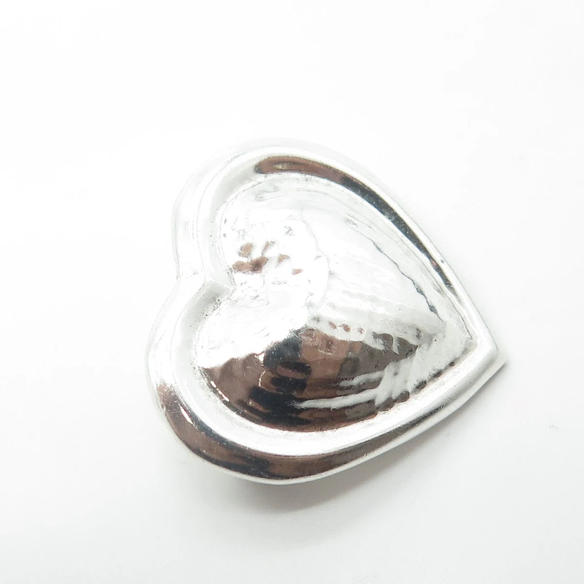 925 Sterling Silver Vintage Mexico Puffy Heart Pin Brooch