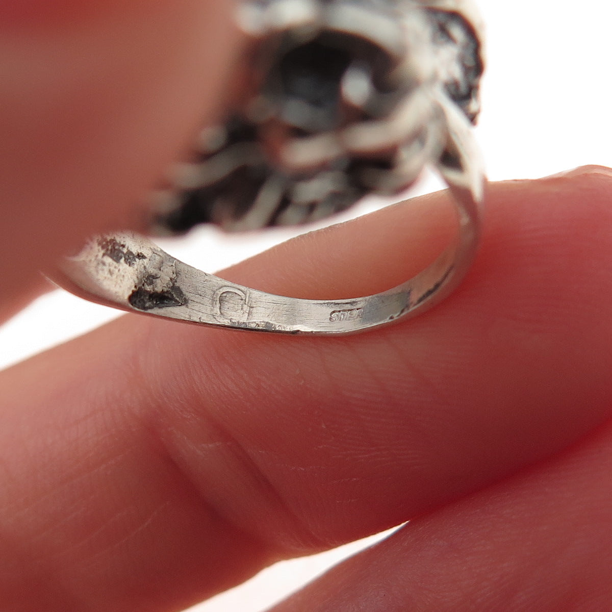 925 Sterling Silver Vintage Lion Oxidized Ring Size 6.5