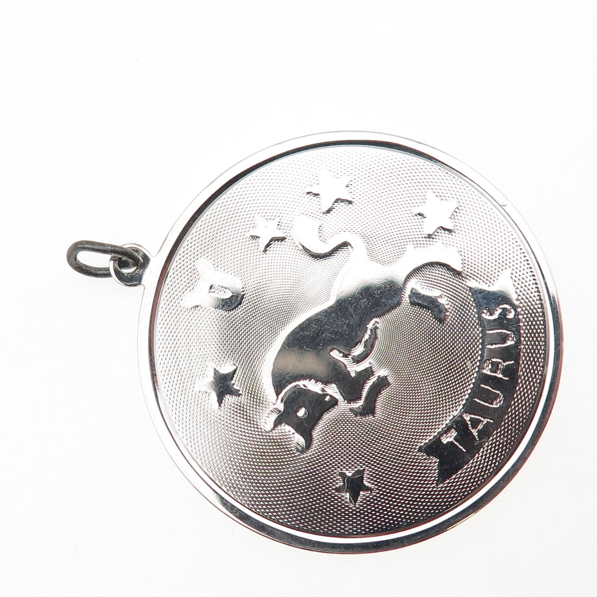 JAY POSON 925 Sterling Silver Vintage Taurus Zodiac Sign Charm Pendant