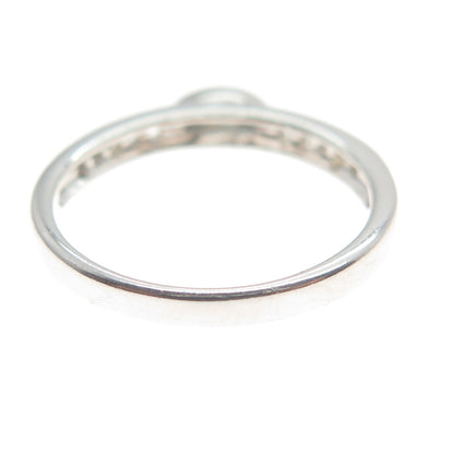 925 Sterling Silver Real Blue & White Topaz Ring Size 7.25