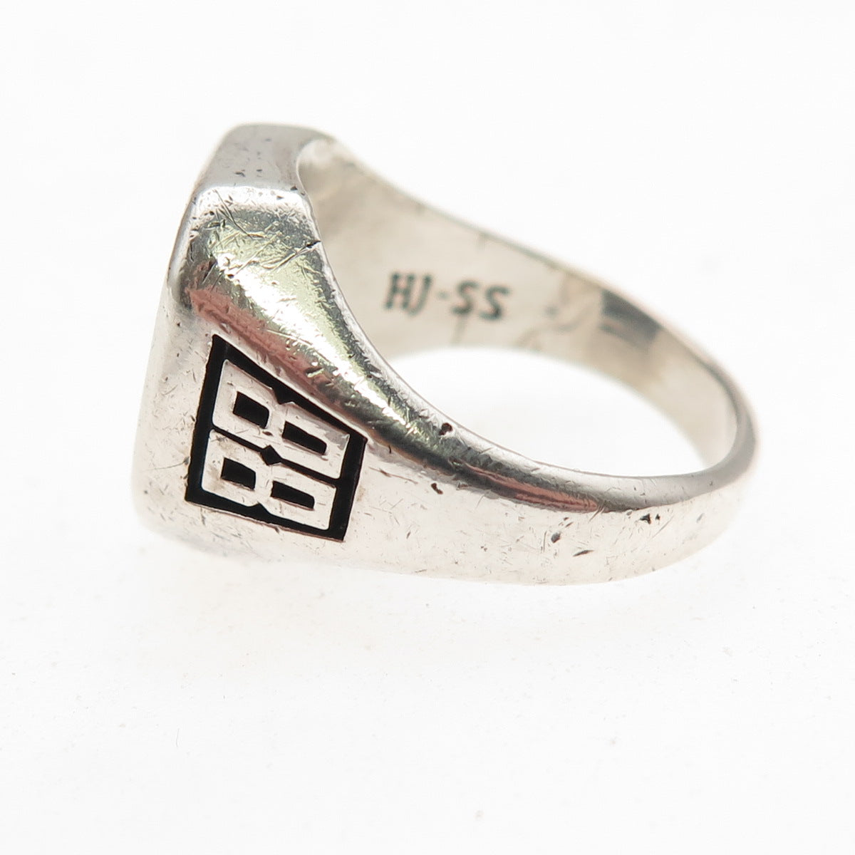 925 Sterling Silver Vintage 1988 Real Black Onyx CSH School Ring Size 6.5
