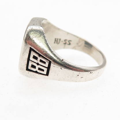 925 Sterling Silver Vintage 1988 Real Black Onyx CSH School Ring Size 6.5