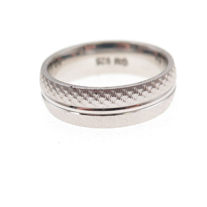925 Sterling Silver Textured Band Ring Size 6.25