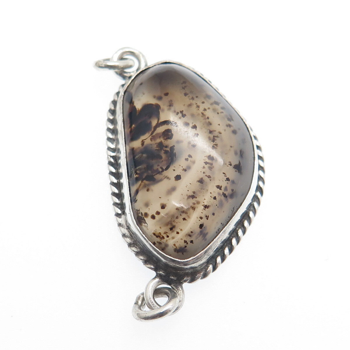 925 Sterling Silver Vintage Real Agate Centerpiece Pendant