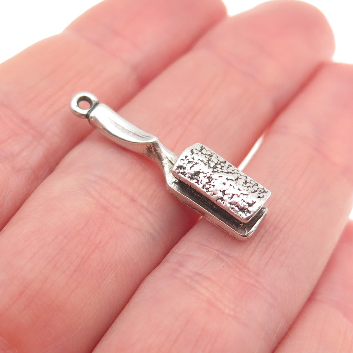 Sunwest 925 Sterling Silver Vintage Hairbrush Oxidized 3D Charm Pendant