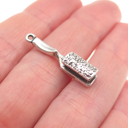 Sunwest 925 Sterling Silver Vintage Hairbrush Oxidized 3D Charm Pendant