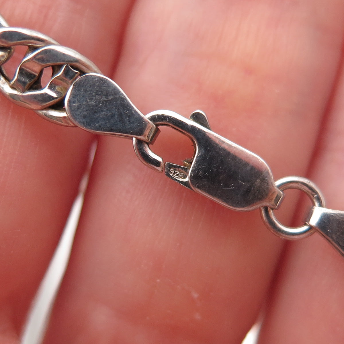 925 Sterling Silver Vintage Italy Double Cuban Link Bracelet 7.5"