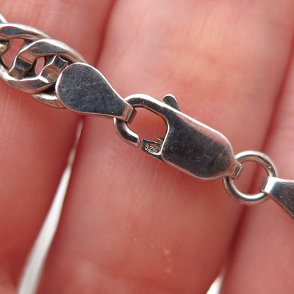 925 Sterling Silver Vintage Italy Double Cuban Link Bracelet 7.5"