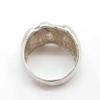 925 Sterling Silver Vintage Ribbed Ring Size 7.5