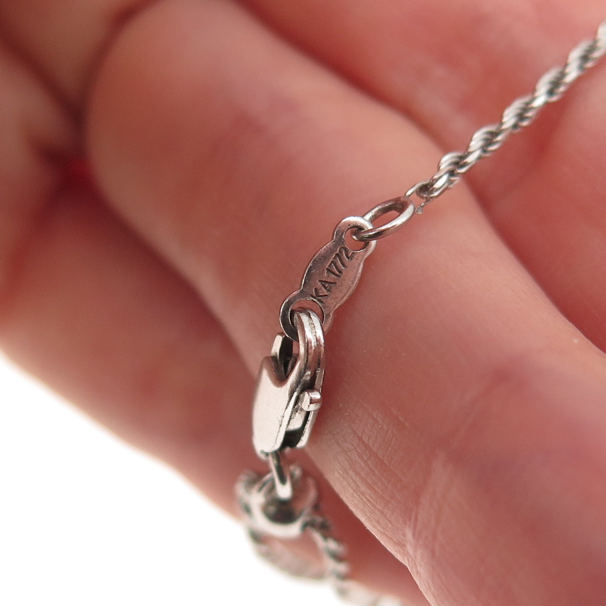 Karizia Spa KA-1772 Sterling Silver Vintage Italy Lariat Rope Chain Necklace 24"