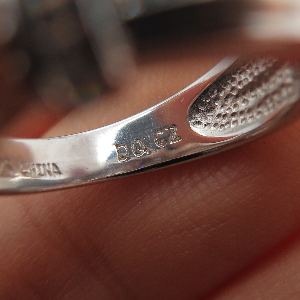 925 Sterling Silver Princess & Round-Cut C Z Ring Size 7.25