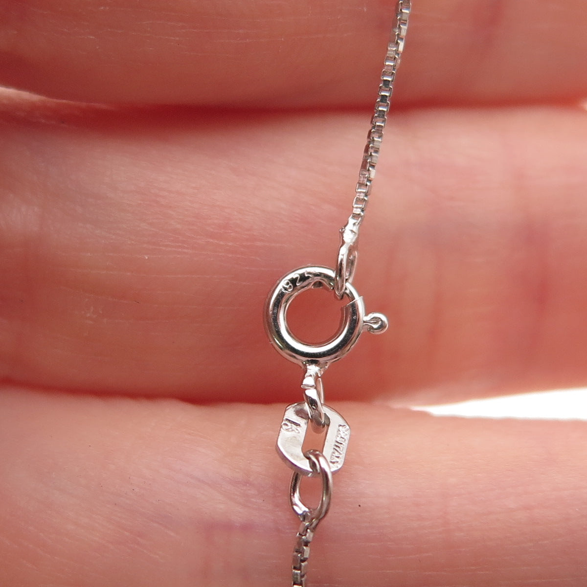 925 Sterling Silver Lab-Created Sapphire Infinity Box Chain Necklace 18"
