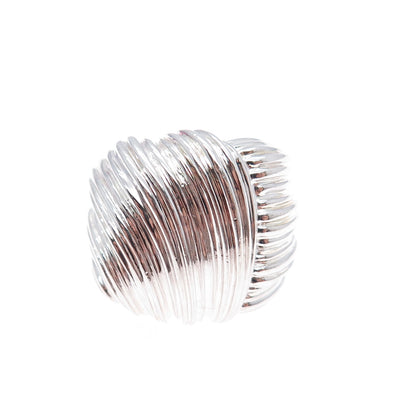 ROSS SIMONS 925 Sterling Silver Vintage Modernist Ribbed Dome Ring Size 6