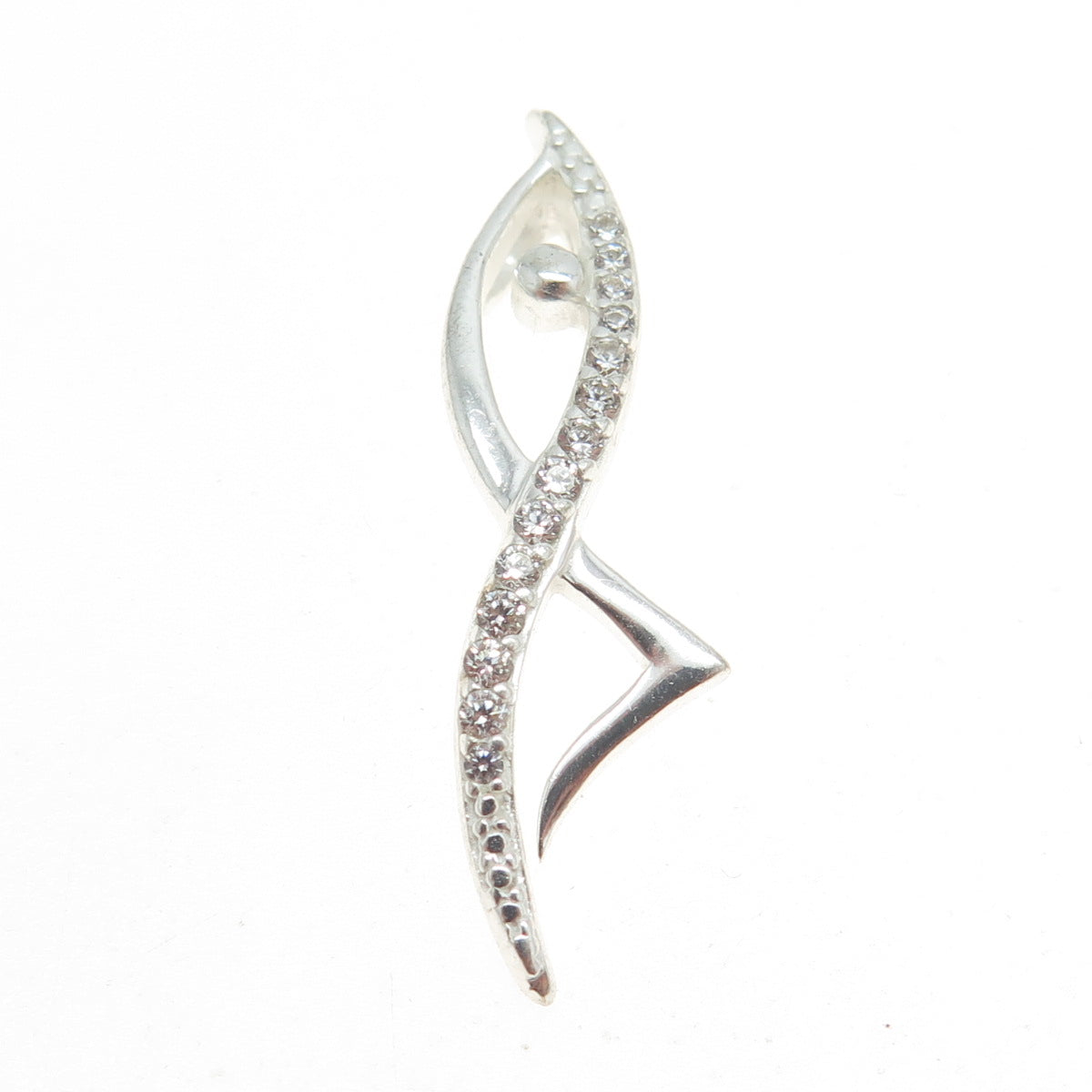 925 Sterling Silver Round-Cut Shaped C Z Slide Pendant