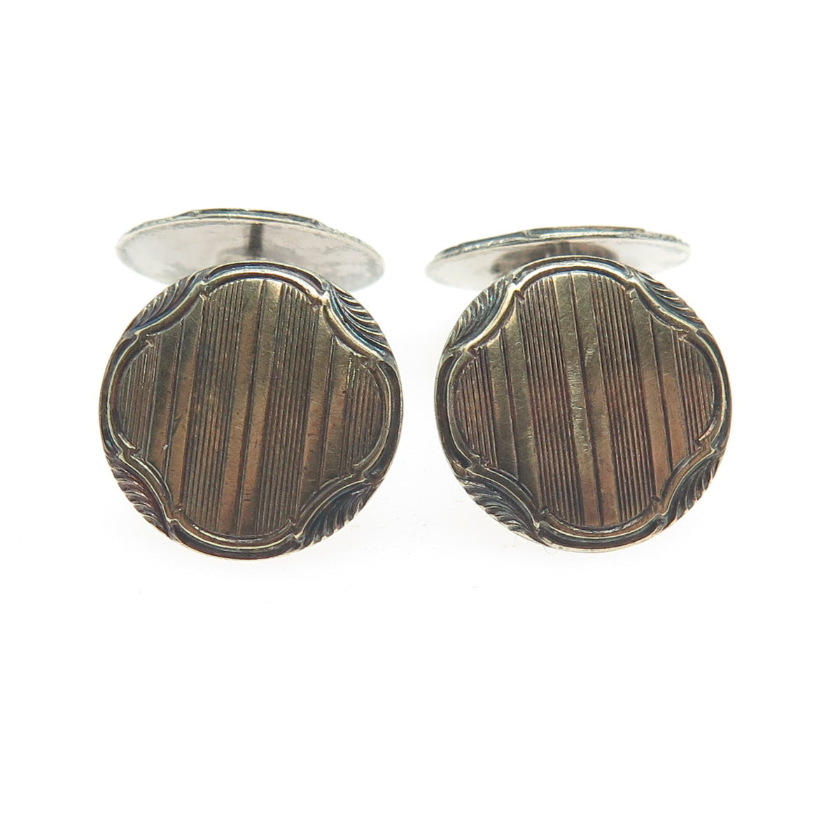 FUHNER & ASSMUS GOLDFRONT 835 Silver Antique Germany Engraved Cufflinks