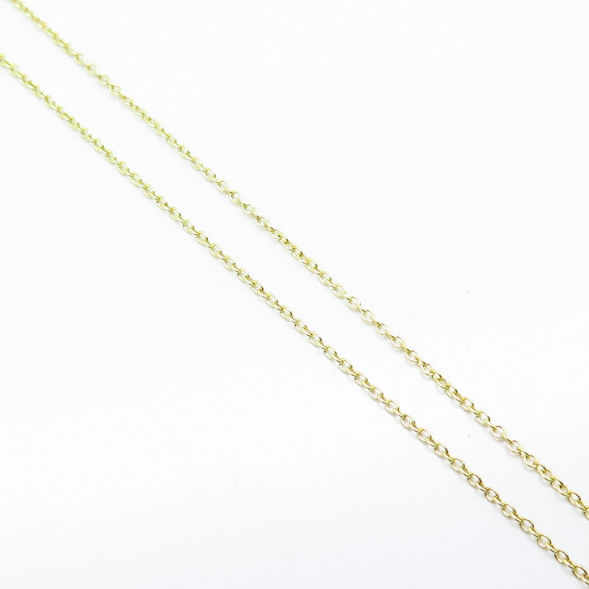 925 Sterling Silver Gold Plated White & Blue C Z Rolo Chain Necklace 18"
