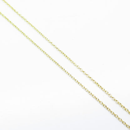 925 Sterling Silver Gold Plated White & Blue C Z Rolo Chain Necklace 18"