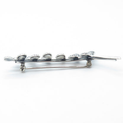 BEAU 925 Sterling Silver Antique Art Deco Laurel Leaves Pin Brooch