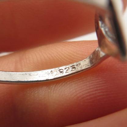 925 Sterling Silver Vintage Heart Knot Ring Size 8