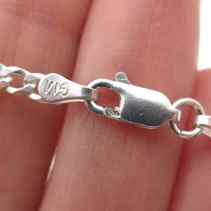 P. Lux 925 Sterling Silver Italy Curb Chain Necklace 20"
