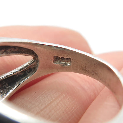 925 Sterling Silver Vintage Crossover Ring Size 8.25