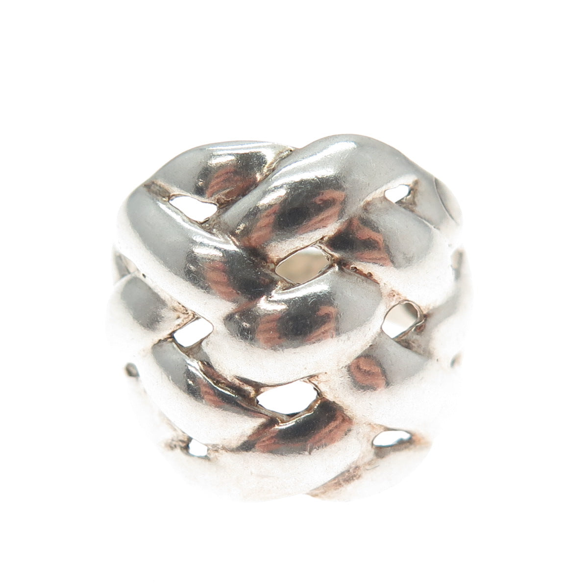 925 Sterling Silver Vintage Modernist Woven Ring Size 6