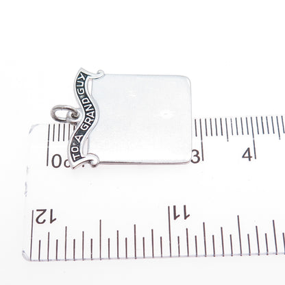 FORSTNER 925 Sterling Silver Vintage To A Grand Guy Tag Charm Pendant