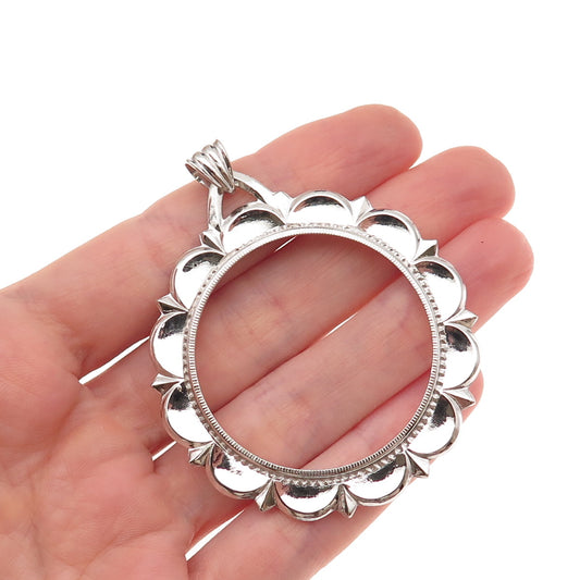 Rand & Paseka 925 Sterling Silver Vintage Morgan Coin Frame Holder Pendant