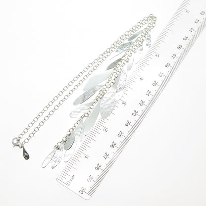 SILPADA 925 Sterling Silver Vintage Modernist Hammered Petal Chain Necklace 24"