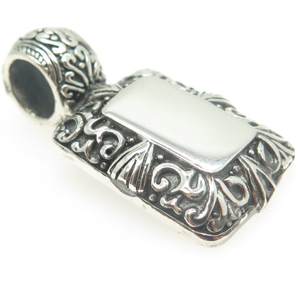 925 Sterling Silver Vintage Mexico Engravable Ornate Pendant