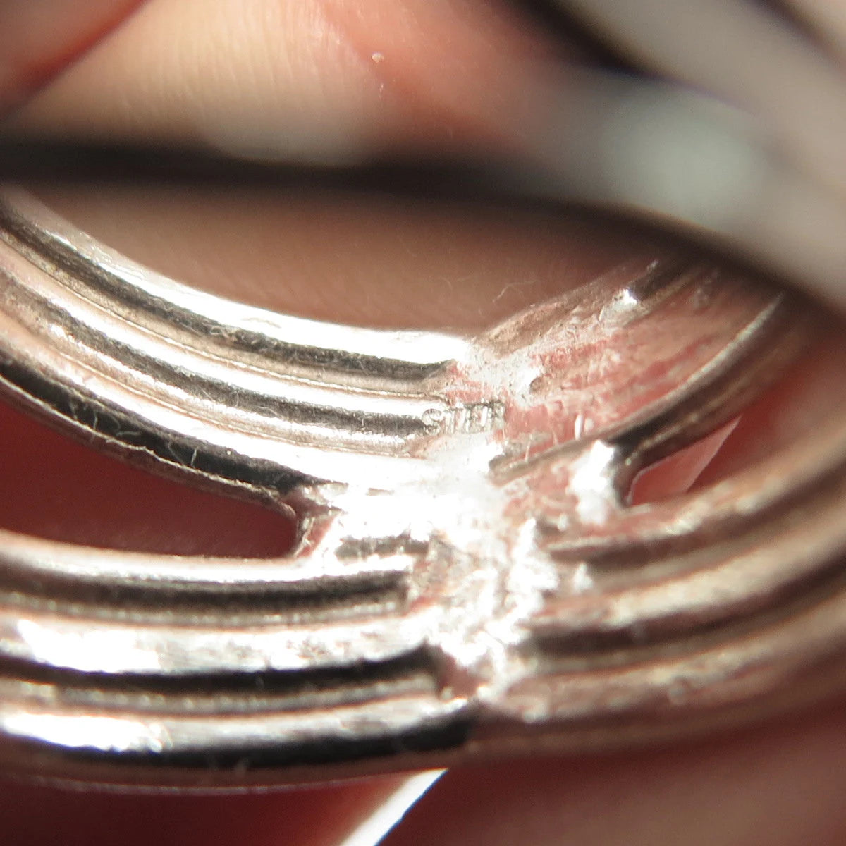 925 Sterling Silver Vintage Modernist Wide Ring Size 7.5