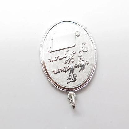 925 Sterling Silver Vintage Griffith & Sons Co "To My Matron of Honor" Pendant