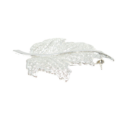 925 Sterling Silver Vintage Germany Maple Leaf Filigree Pin Brooch