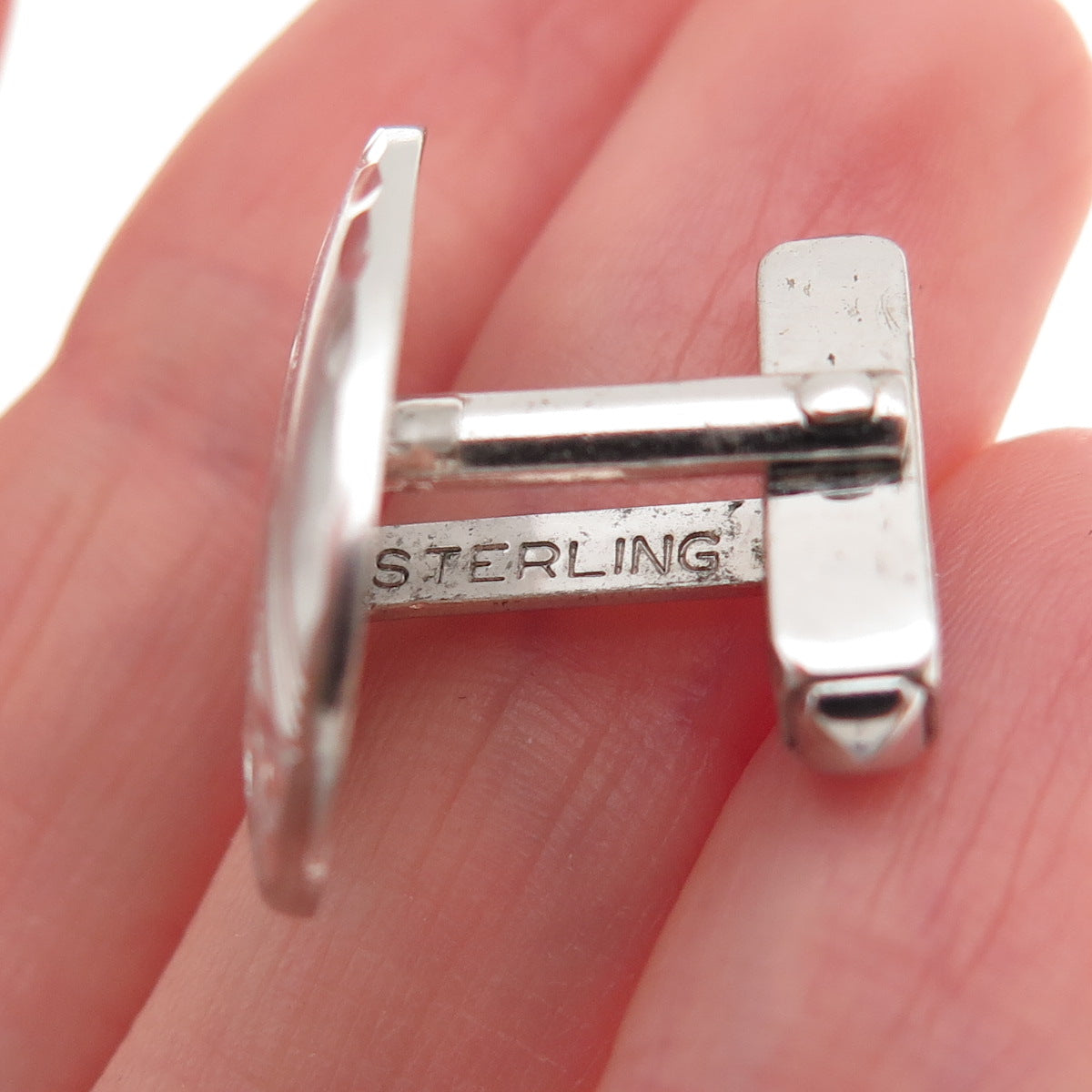 Anson 925 Sterling Silver Antique Art Deco Oval Cufflinks