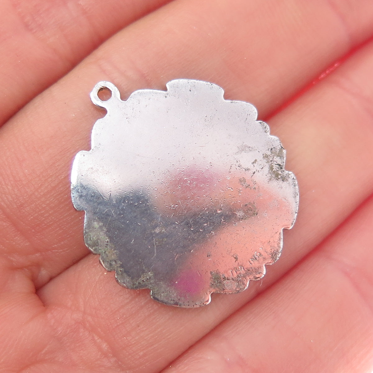 925 Sterling Silver Vintage Sweet 16 Oxidized Charm Pendant