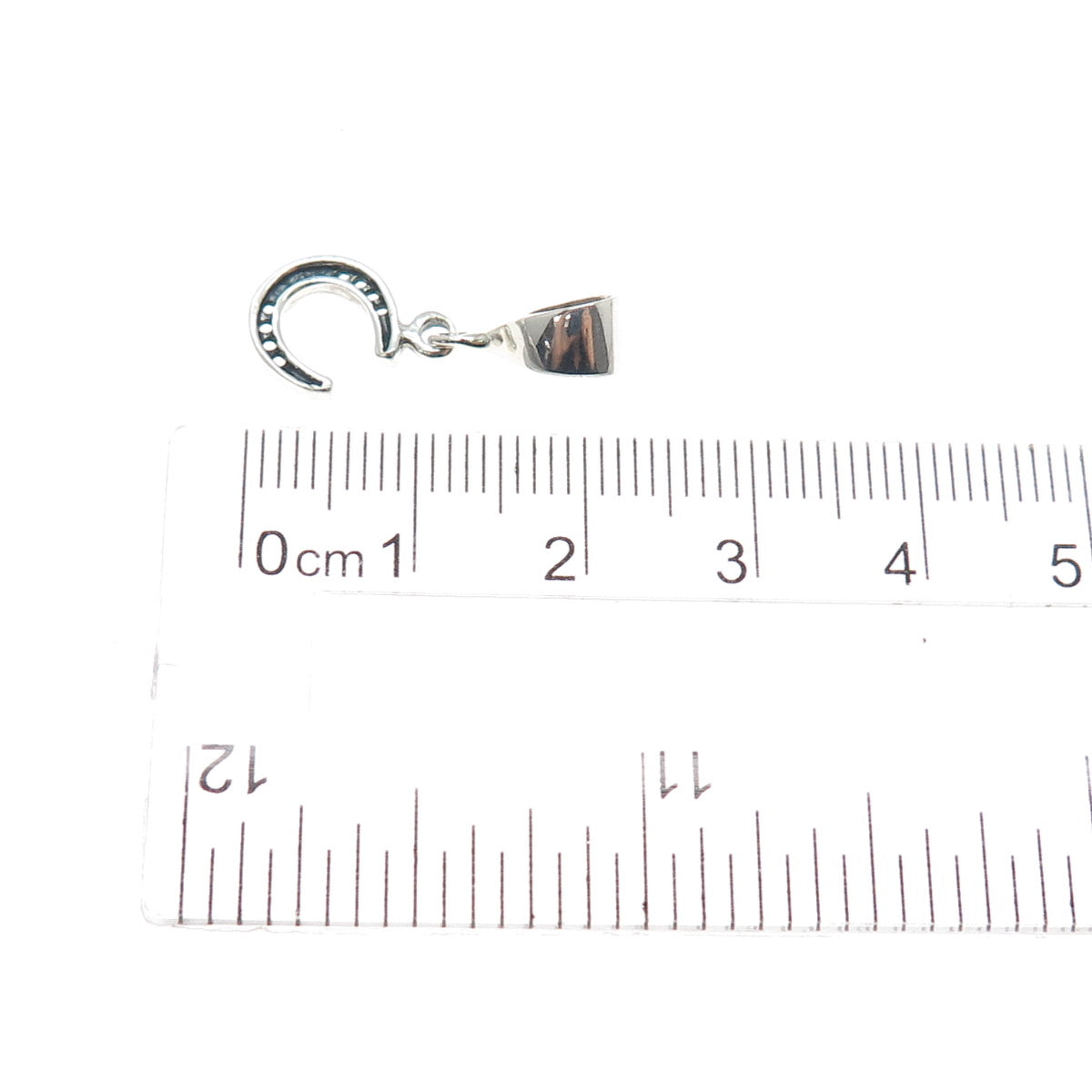 925 Sterling Silver Horseshoe Good Luck Slide Dangle Charm