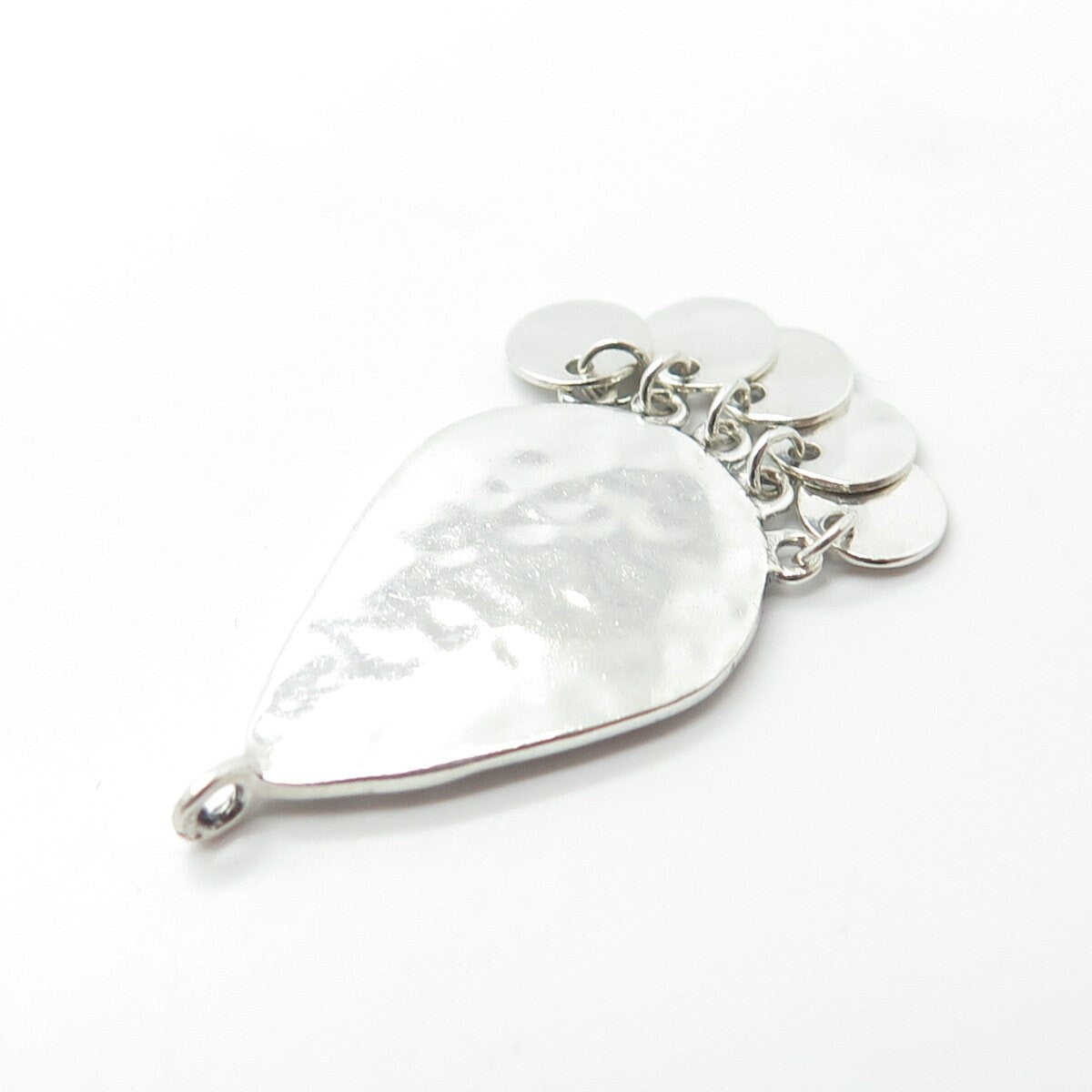 925 Sterling Silver Vintage Hammered Finish Ethnic Pendant