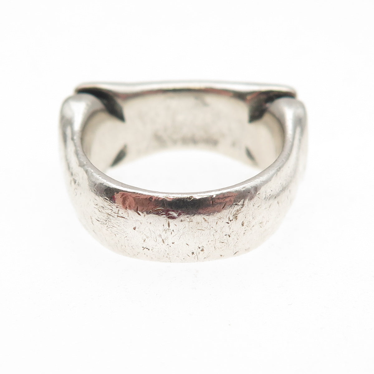 925 Sterling Silver Vintage Modernist Oxidized Ring Size 5.75