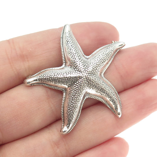 BEAU 925 Sterling Silver Antique Art Deco Starfish Pin Brooch