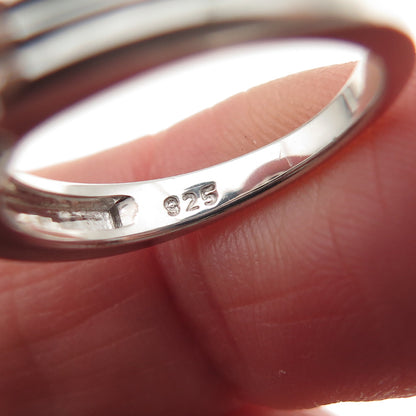 925 Sterling Silver GIE Real Round-Cut Black Spinel Ring Size 4.75