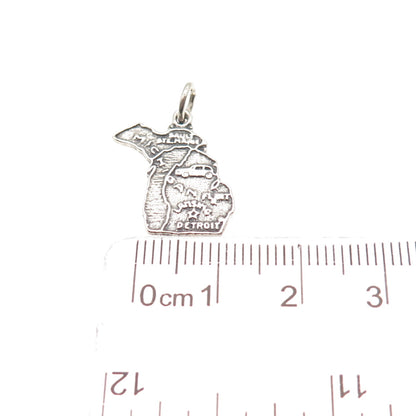 Bell Trading Post 925 Sterling Silver Vintage Michigan State Mini Charm Pendant