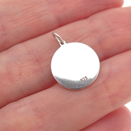 925 Sterling Silver Turquoise Enamel Dog & Cat Friendship Tag Charm Pendant