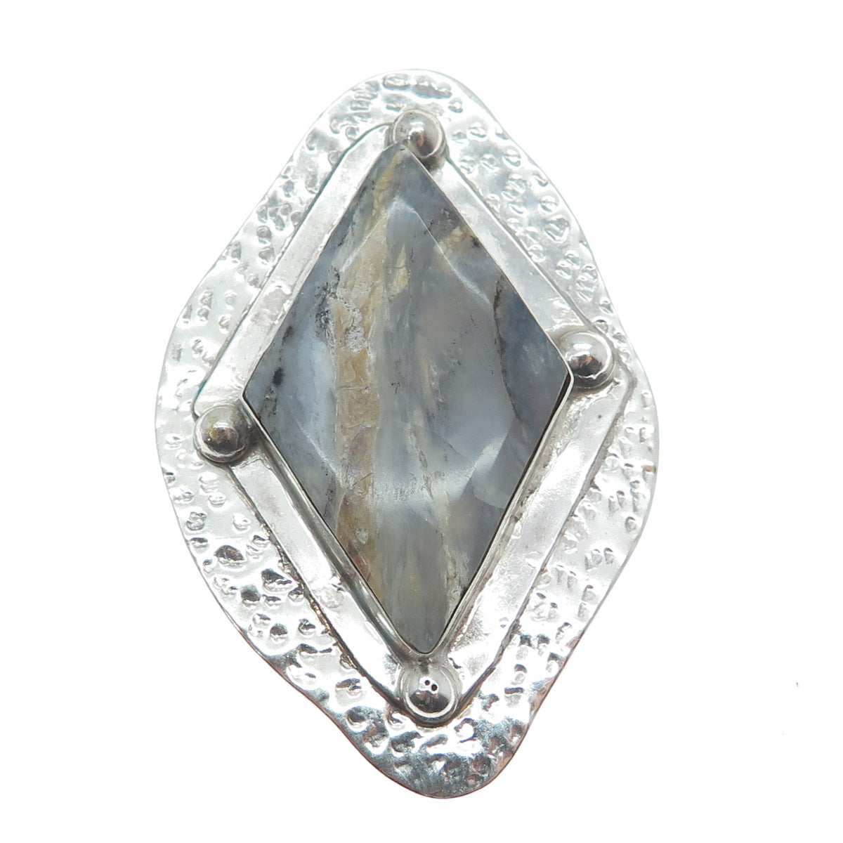 KOBI ROTH 950 Silver Vintage Israel Real Agate Modernist Pendant