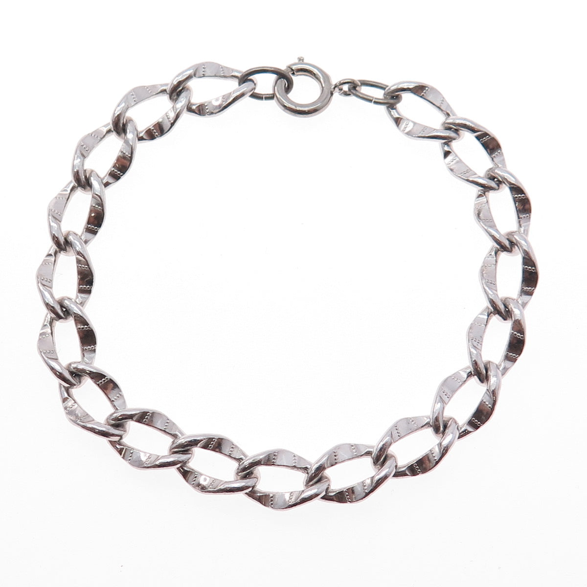 BEAU 925 Sterling Silver Vintage Curb Link Bracelet 7"