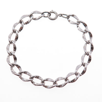 BEAU 925 Sterling Silver Vintage Curb Link Bracelet 7"