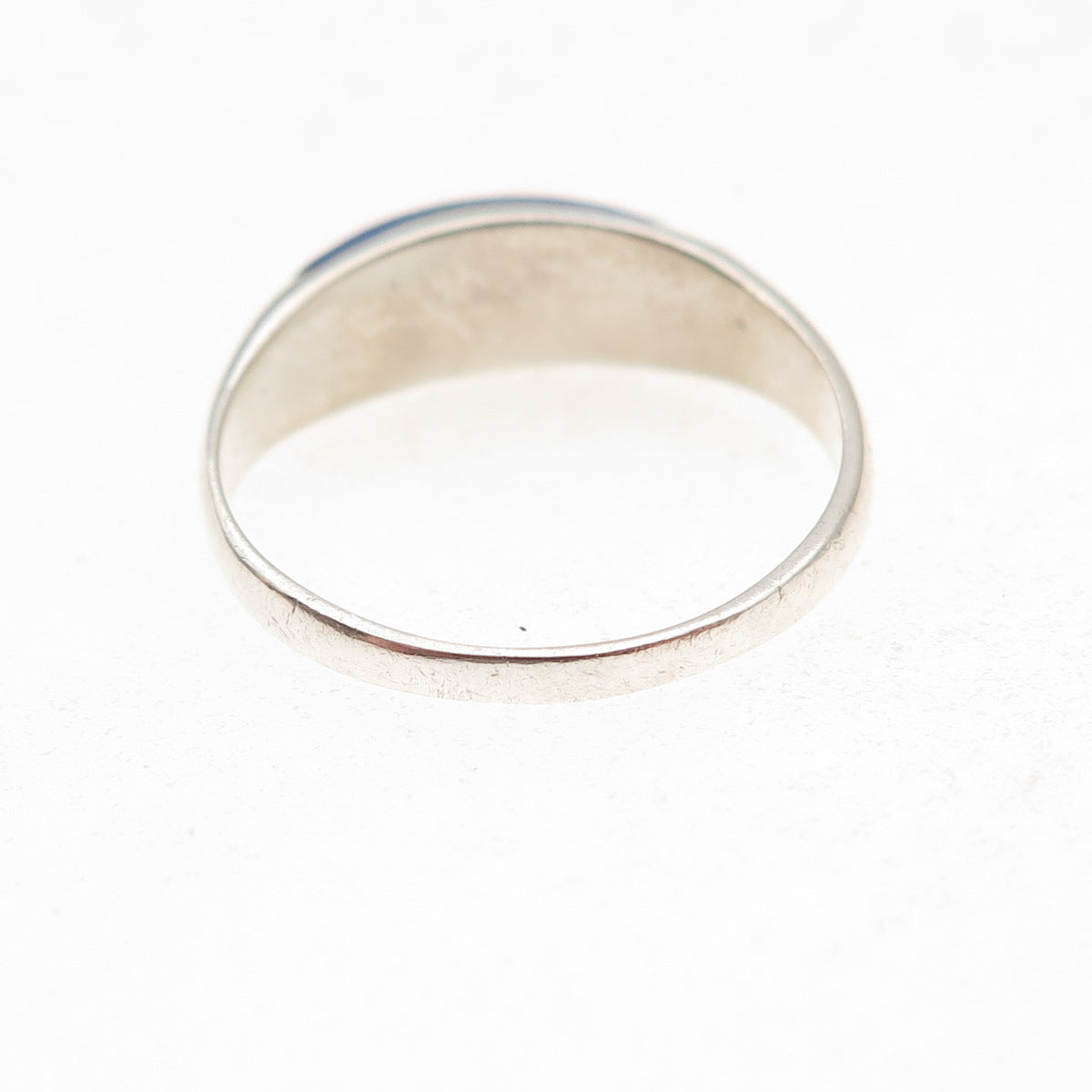925 Sterling Silver Vintage Real Lapis Modernist Ring Size 8.5