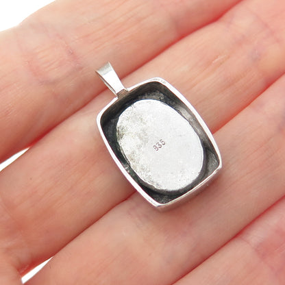 835 Silver Vintage European Real Carnelian Minimalist Charm Pendant