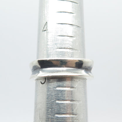 925 Sterling Silver Vintage Concave Square Ring Size 5