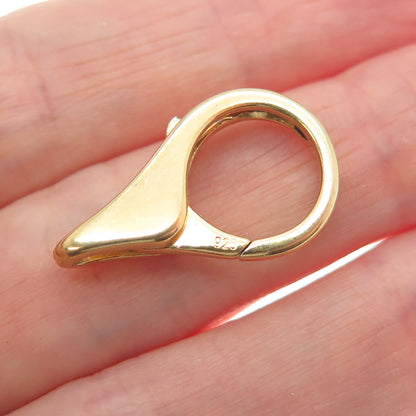 925 Sterling Silver Gold Plated Vintage Bracelet / Necklace Lobster Clasp Lock